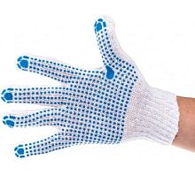 DEXX перчатки рабочие, х/б 7 класс, с ПВХ покрытием  (точка) - интернет магазин ТД "Родионов"